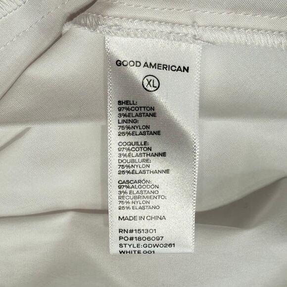 Good American Sleeveless V-Neck Poplin Babydoll Mini Dress - Picture 6 of 10